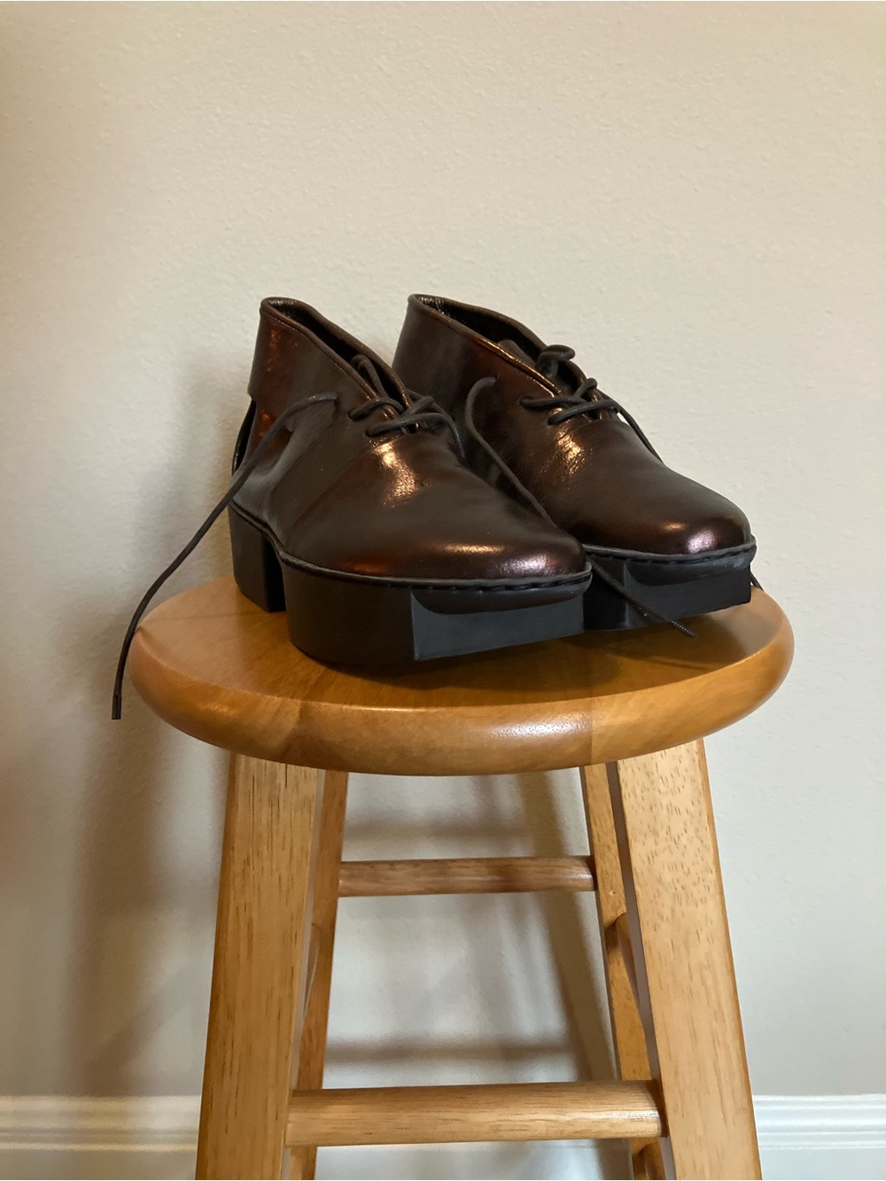 Trippen Women’s Platform Oxfords (Metallic Bronze)